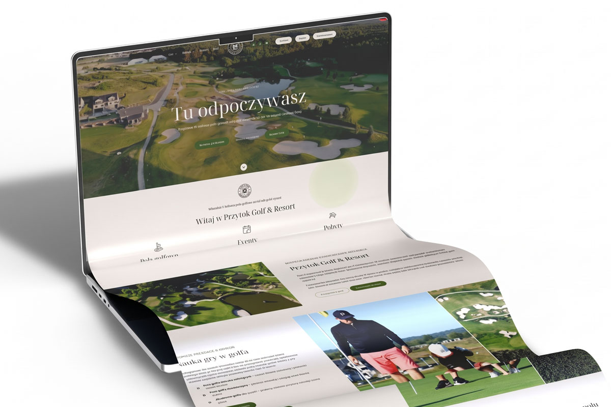 Strona internetowa Przytok Golf & Resort - Pole golfowe, Eventy, Pobyty