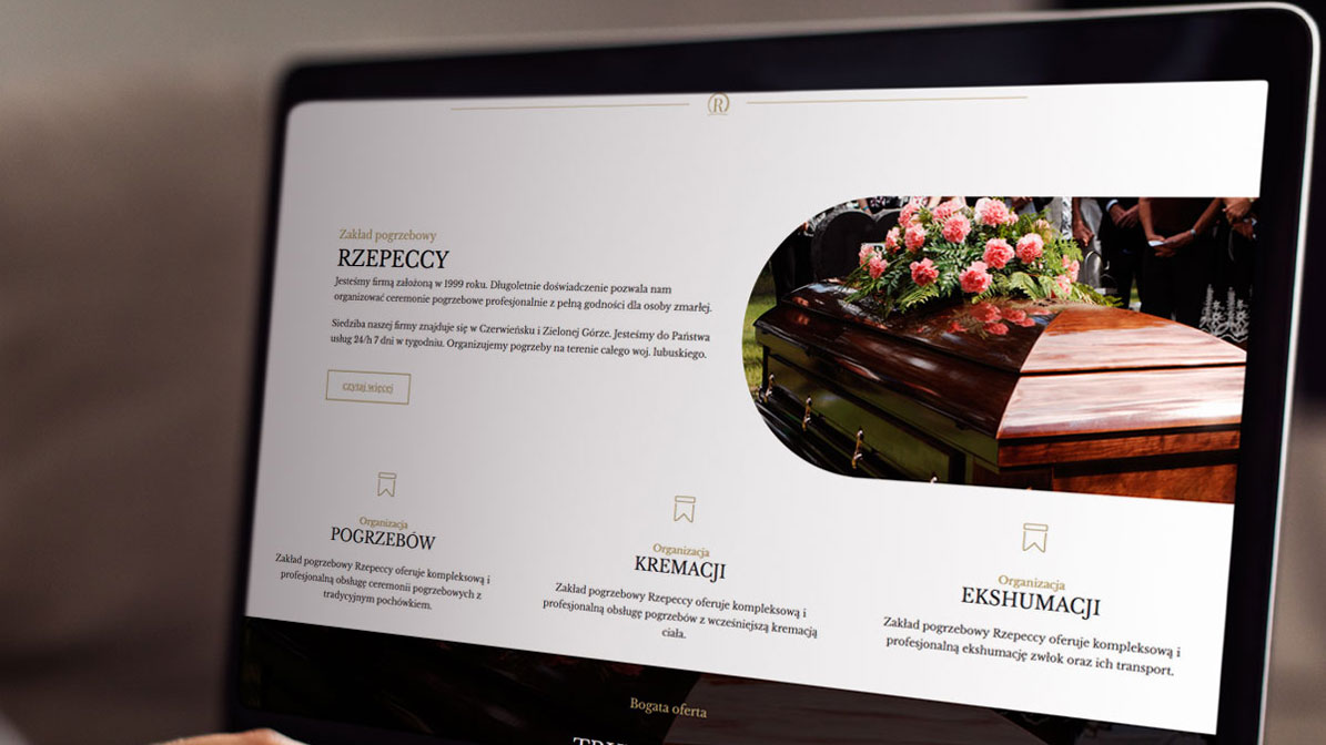 strona internetowa Zakład Pogrzebowy Rzepeccy