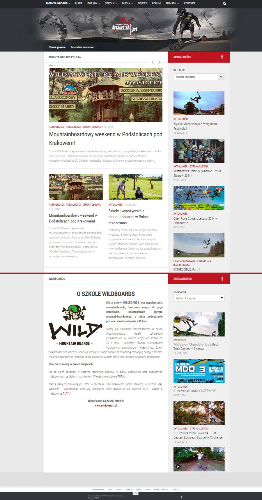 strona internetowa dla polskiego związku mountainboardowego
